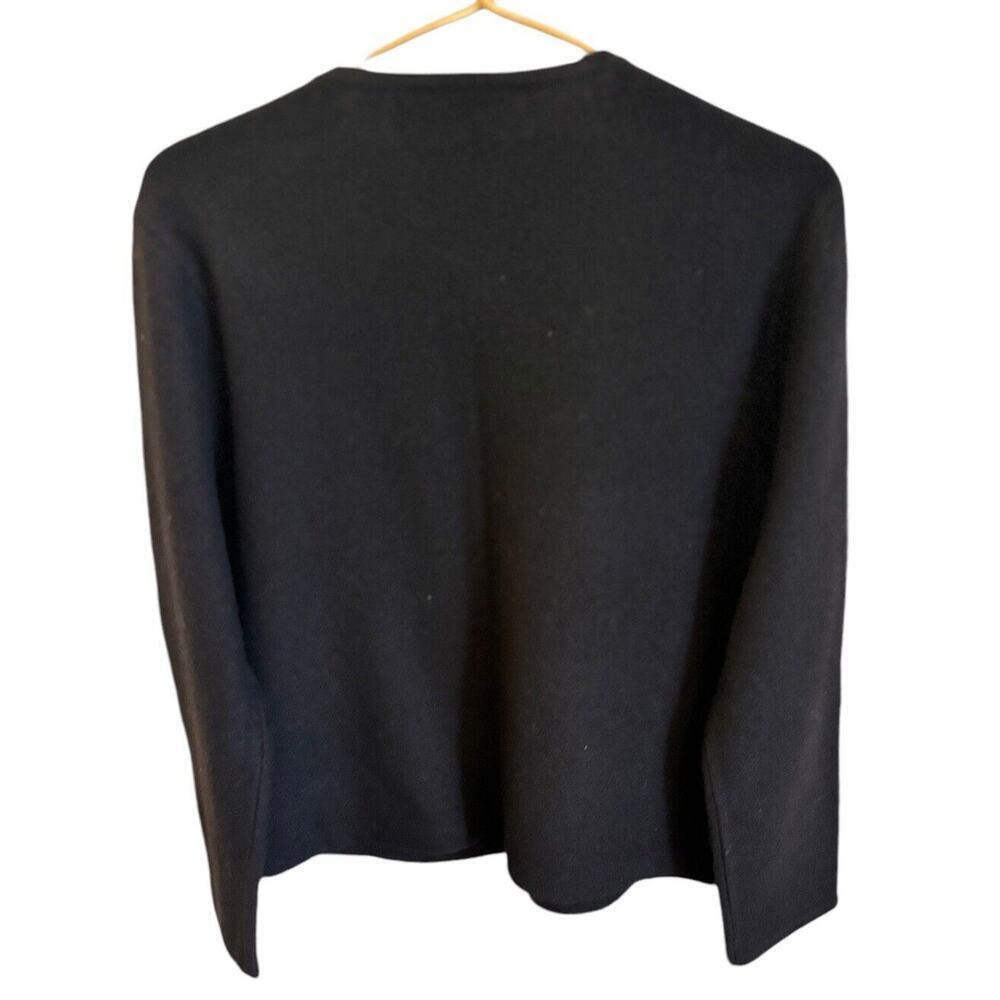 Jones New York Sz Medium 100% Merino Wool Cardigan Sweater Embroidered Holiday - Picture 3 of 6
